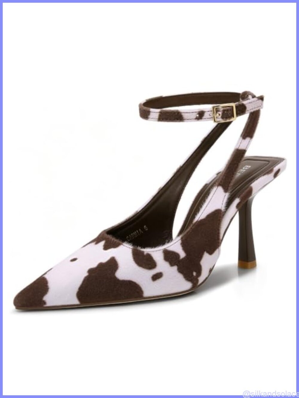 Slingback Heels Closed Pointed Toe 3.5 Inch Stiletto Pumps Adjustable Ankle